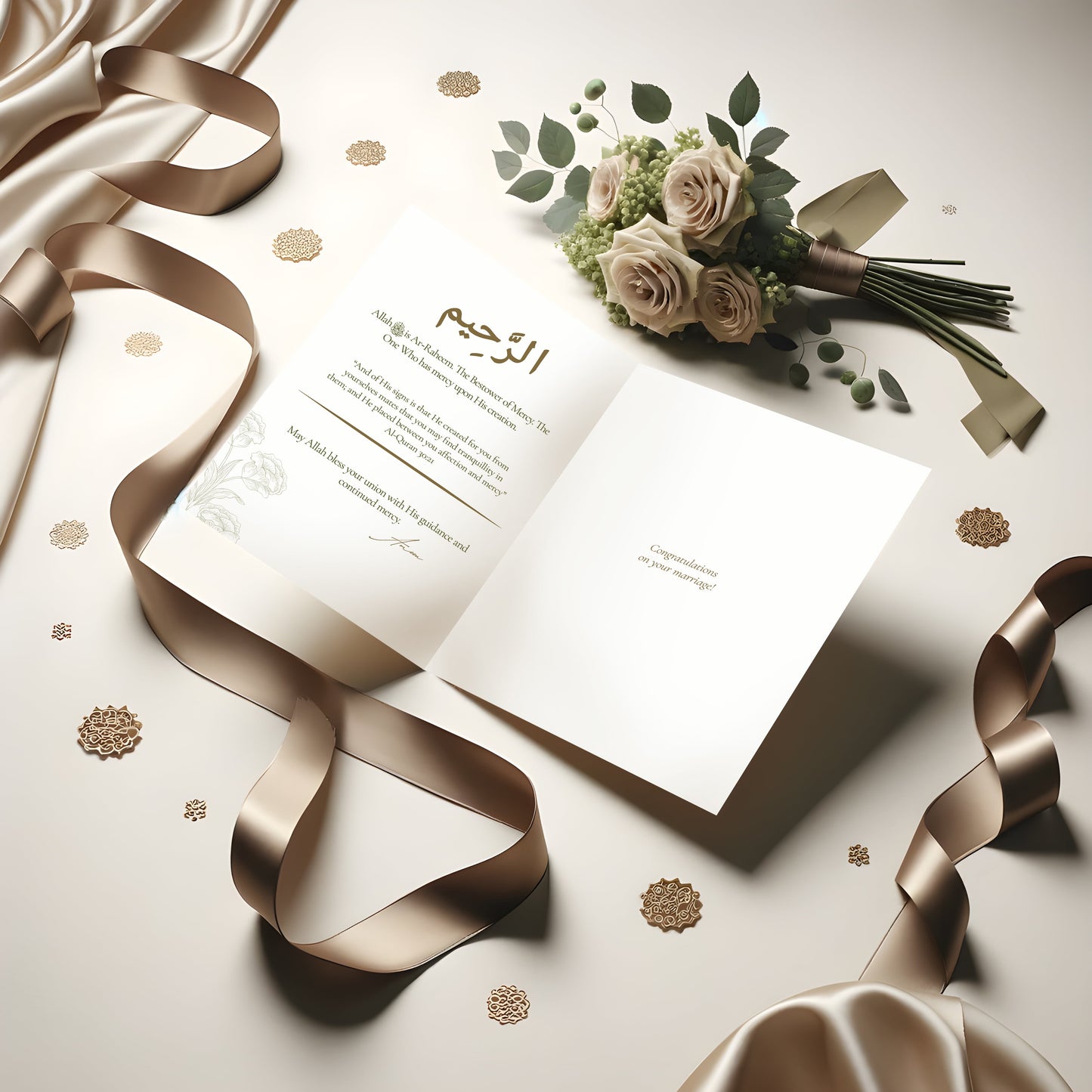 Khaki Harmony: Nikkah (Marriage) Greeting Card