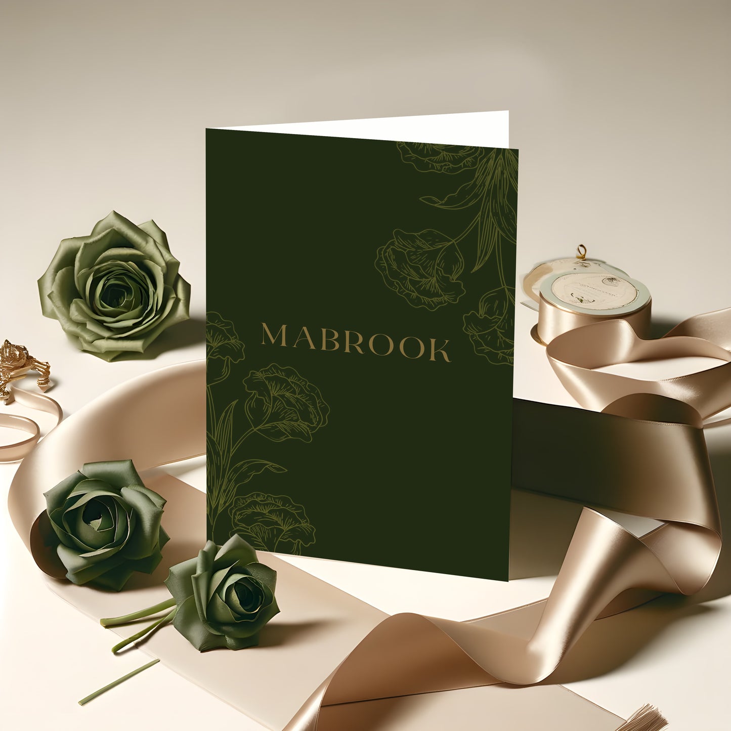 Khaki Harmony: Nikkah (Marriage) Greeting Card
