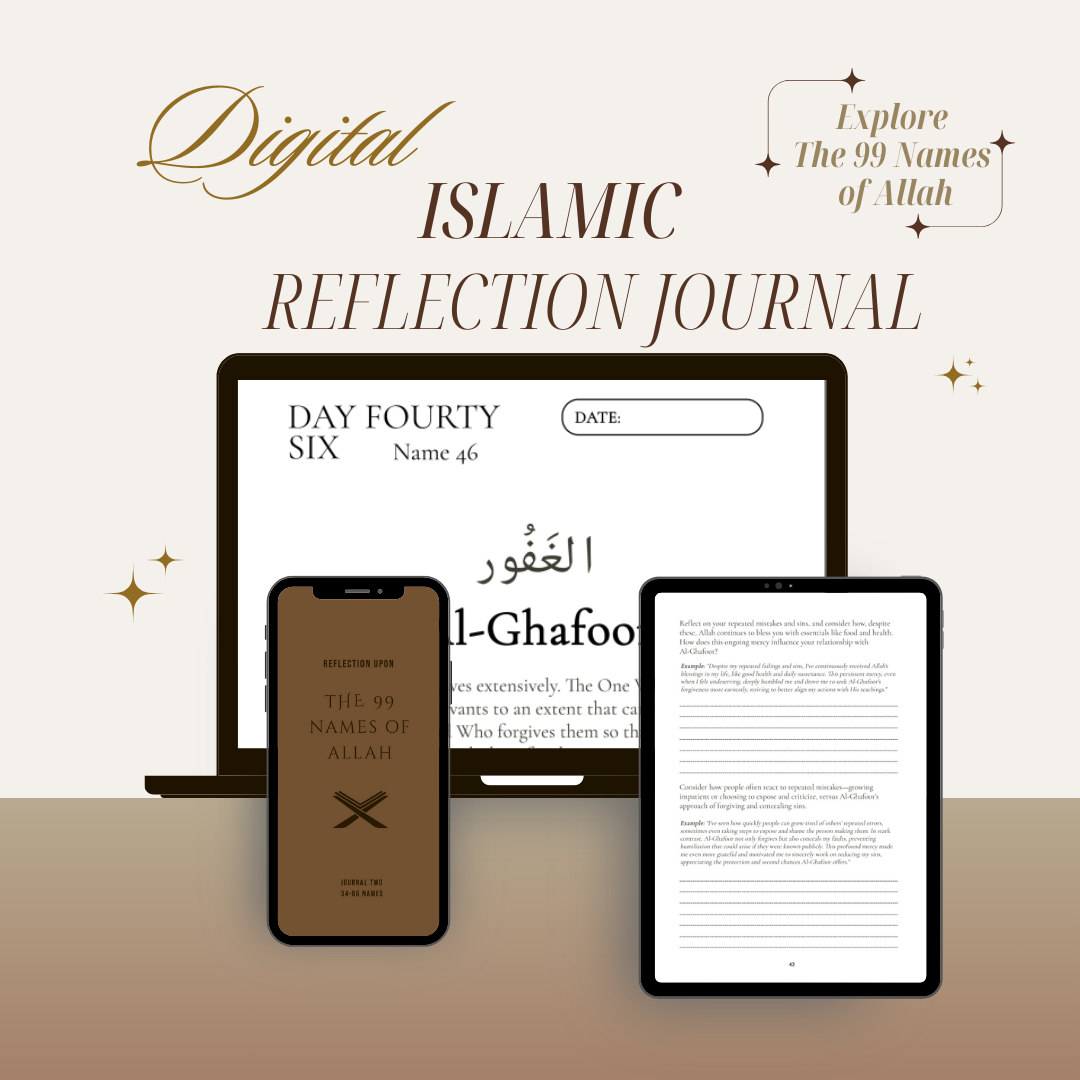 Digital Islamic Journal on the 99 Names of Allah - Guided Reflection E-Book 2 (33 of 99 Names) | Quran Journal | Muslim Eid & Ramadan Gift